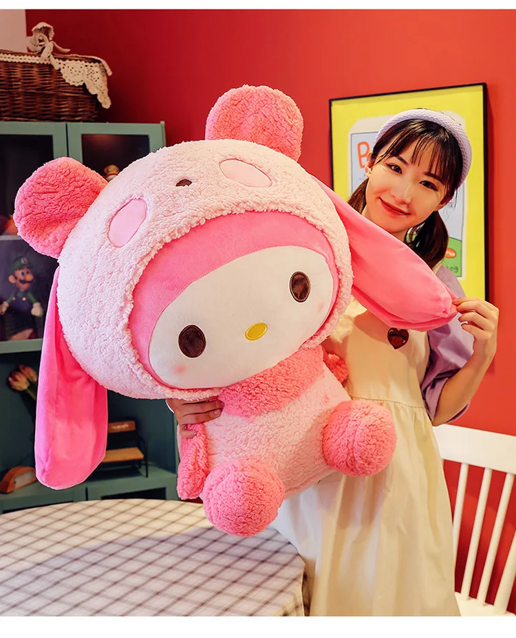 My Melody Plush Toy Anime Stuffed Animals Cute Plushie Throw Pillow Dolls Gifts