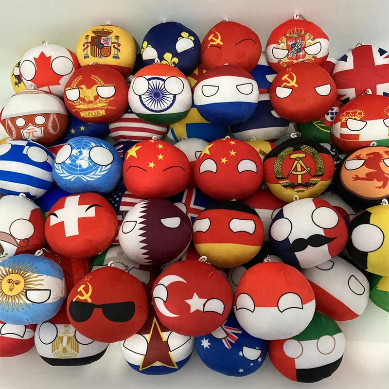 10cm 68 Styles Country Ball Plush Toy Polandball Pendant