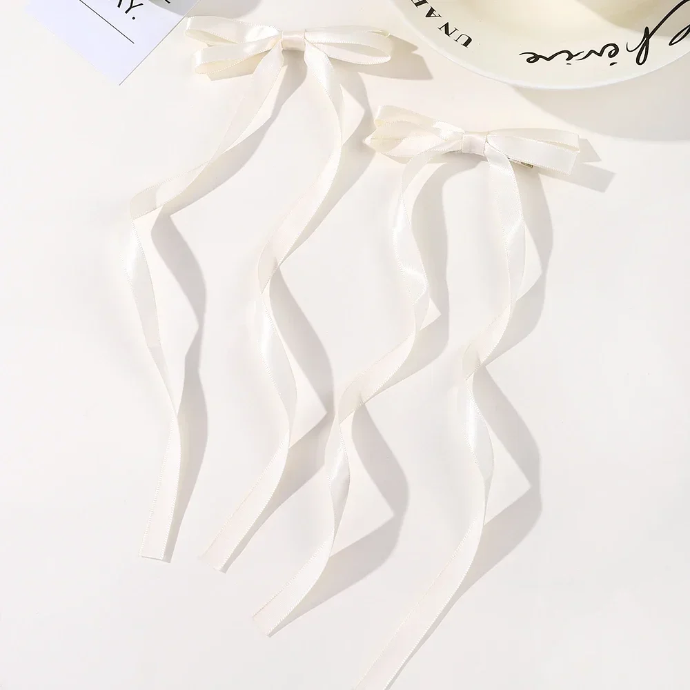 Elegant Black and White Bow Hair Clips