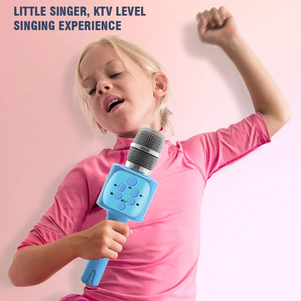 Children's Portable Handheld Microphone Speaker Integrated Karaoke Puzzle Education Bluetooth Speaker with Wireless Microphone 3