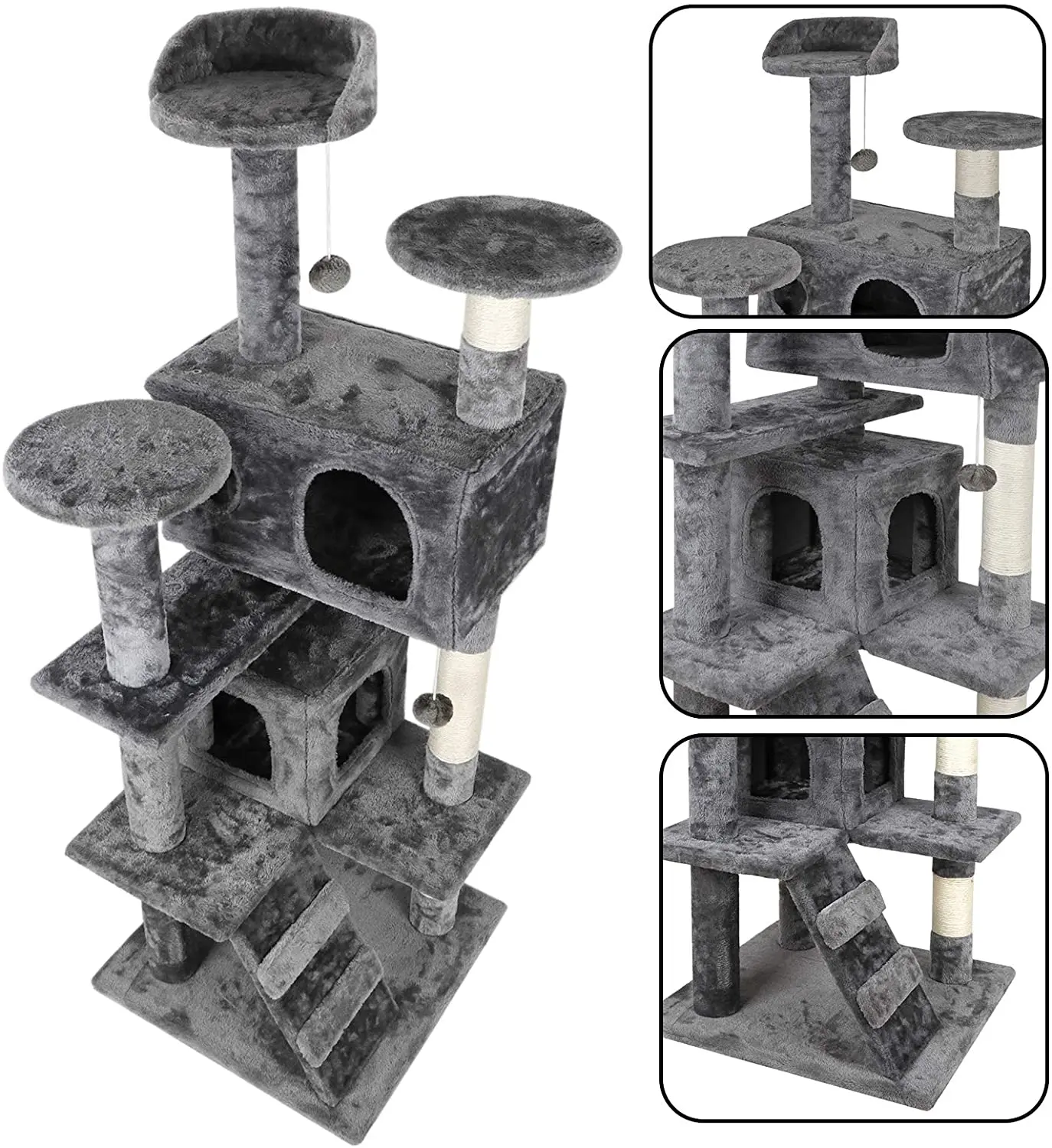 Hot Selling Large Size Wooden Pet Scratcher House Tower Condo Cat Tree