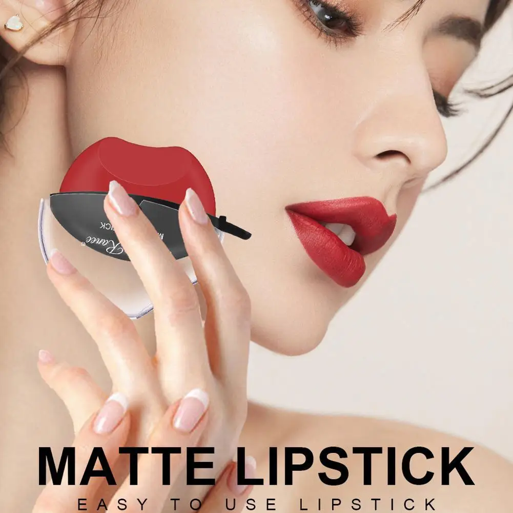 Lip-shaped Lipstick Makeup Temperature Color Changing Lazy Lipstick Velvet Matte Lip Gloss Long Lasting Easy To Color Beauty Mak