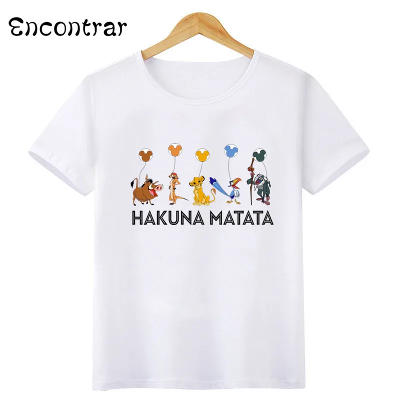 Disney Kids T-shirt HAKUNA MATATA Lion King Cute Simba Print Girls Clothes Baby Boys T shirt Funny Children clothing,HKP2447 2