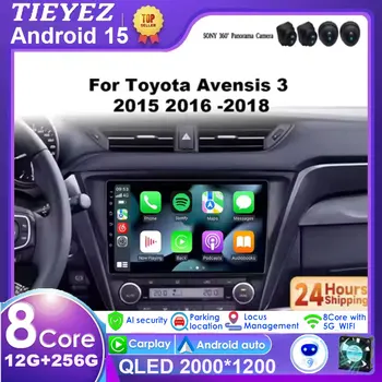 Autoradio Android 16 con Carplay e GPS, Stereo 2 DIN per Toyota Avensis 3 2015-2018, Lettore Multimediale BT con Supporto Video
