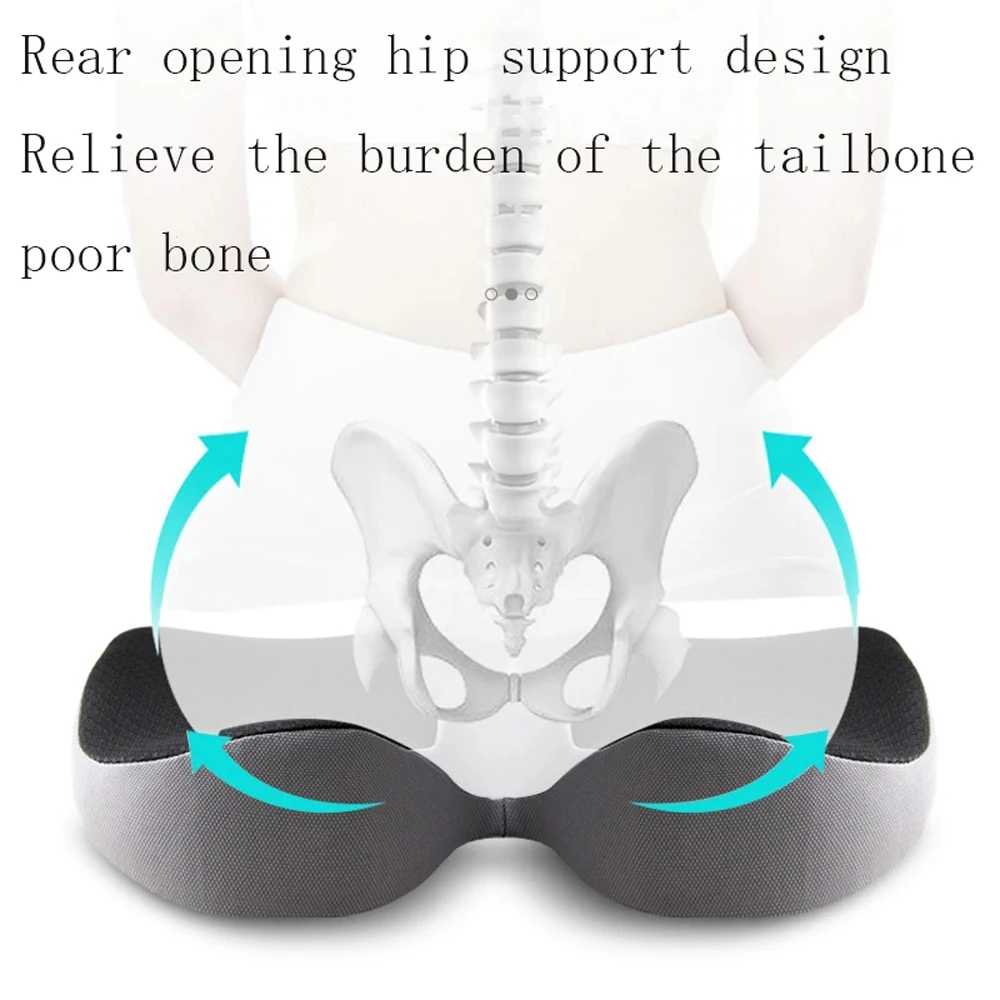 Non Slip Orthopedic Memory Foam Prostate Seat Cushion for Tailbone Sciatica Back Pain Relief Comfort Chair Car Seat
