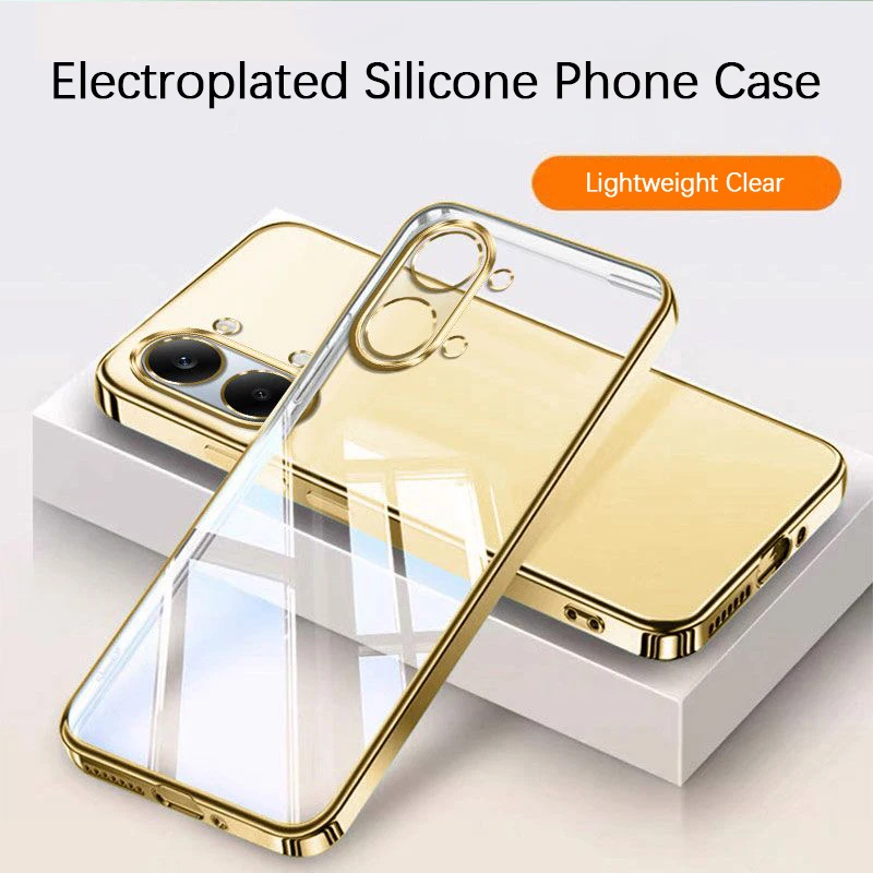 Clear Plating Silicone Soft Shockproof Full Protection Case