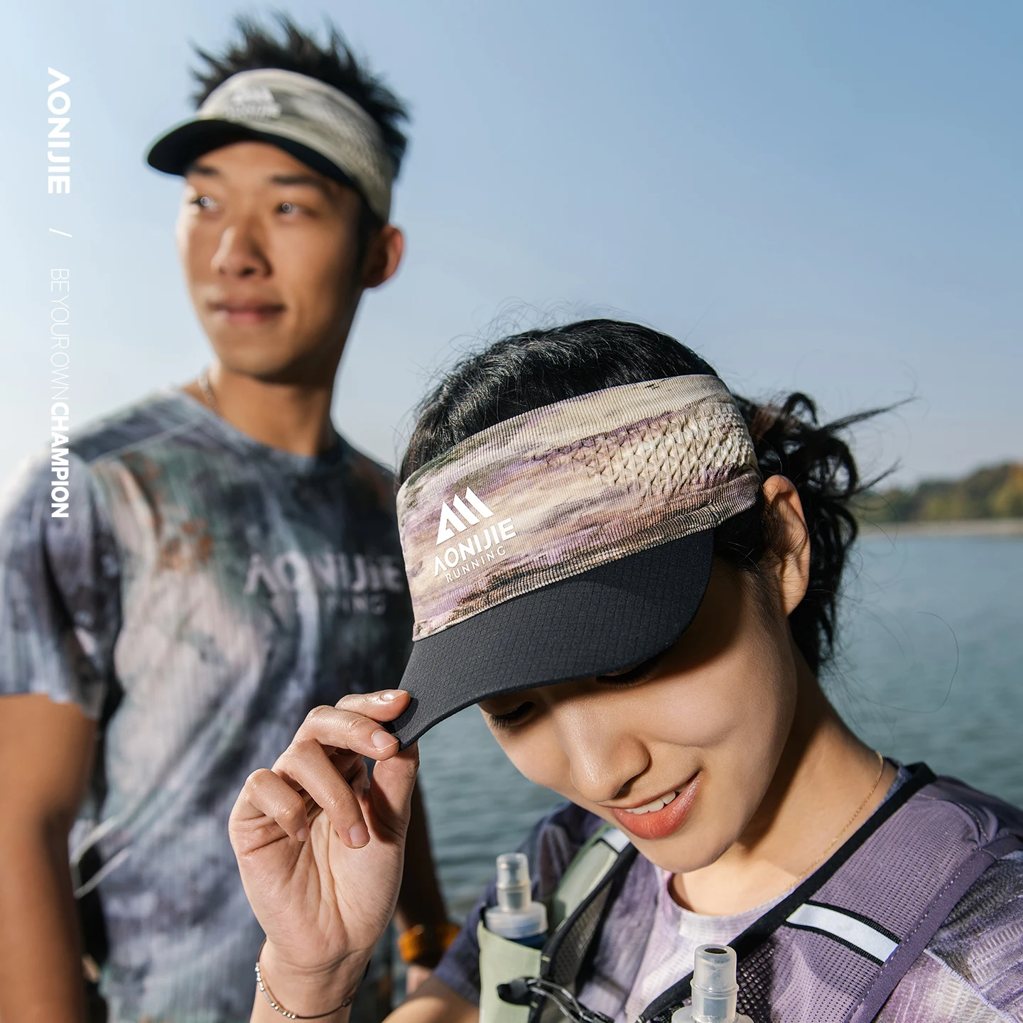 Aonijie 야외용 탑 빈 캡 탑리스 모자 마라톤 러닝 모자용 햇빛 가리개 및 속건성 땀 흡수 캡