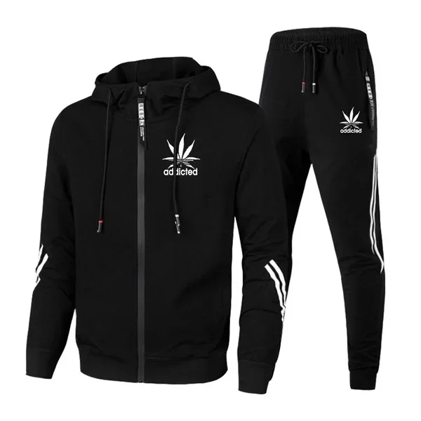 

New Mens Sport Suits Autumn Winter Long Sleeve Men's Zipper Jackets and Sweatpants Jogging Suit Fashion Fitness Running Hoodie