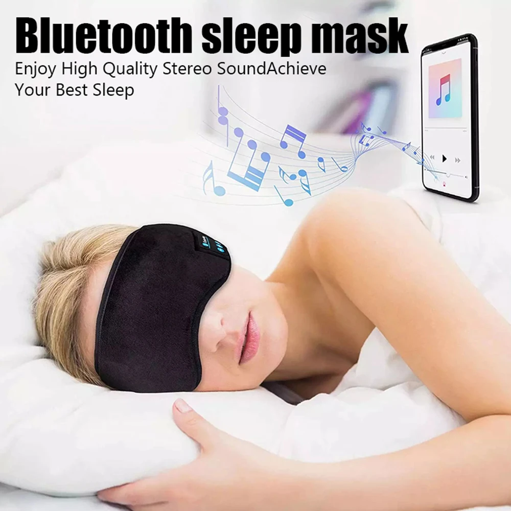 1pc Bluetooth Earphones Sports Sleeping Headband Elastic Wireless Headphones Music Eye Mask Wireless Bluetooth Headset Headband