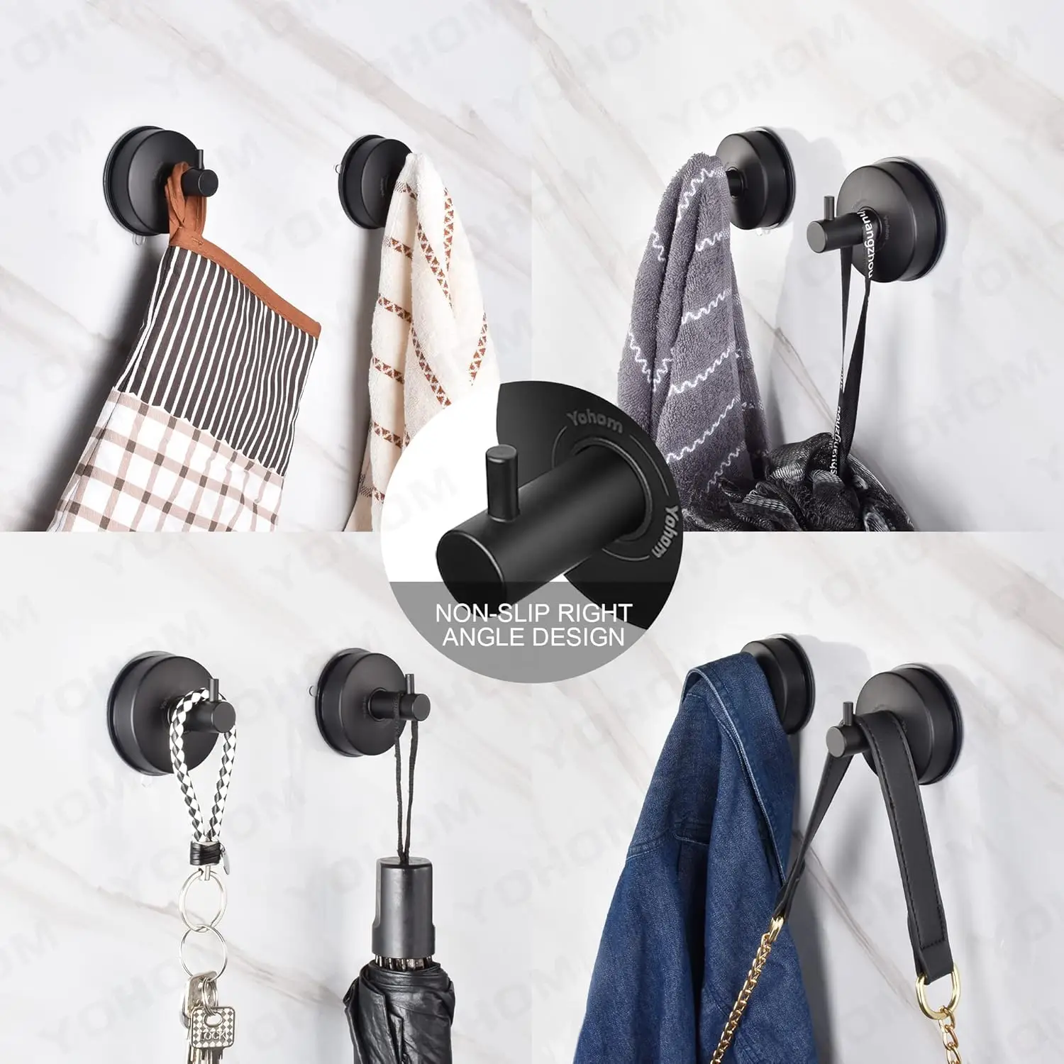 Suction Cup Hooks Shower Towel Holder Stainless Steel Vacuum Bathroom Shower Hook Suction Towel Rack Kitchen Organizer