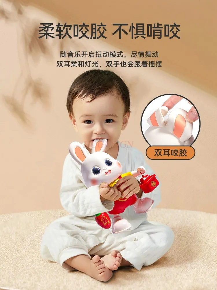 Electric Little Fu Rabbit Baby Toy Can Dance Children's Head Up Practice Training 3