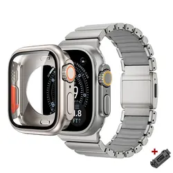 Titanium Luxury Strap with Ultra PC Protective Case - Series 10 11 46mm (Ti Gray)