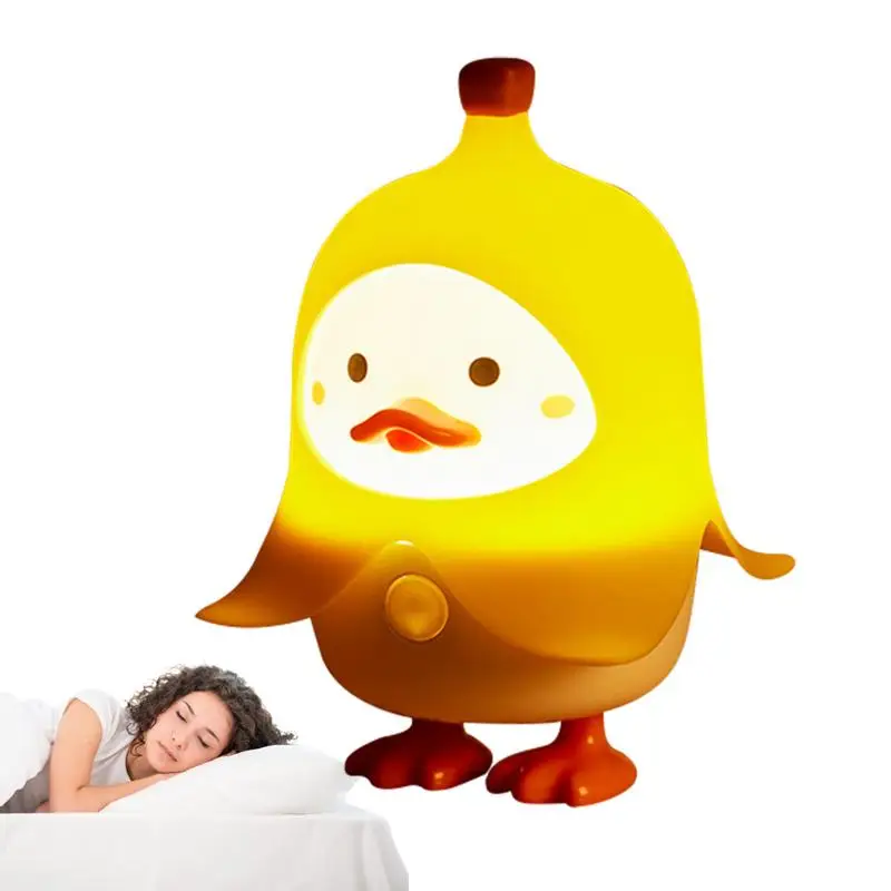 

Ночная силиконовая лампа в виде утки, милый ночник в виде банана, утки, атмосферная лампа для спальни, гостиной, за столом