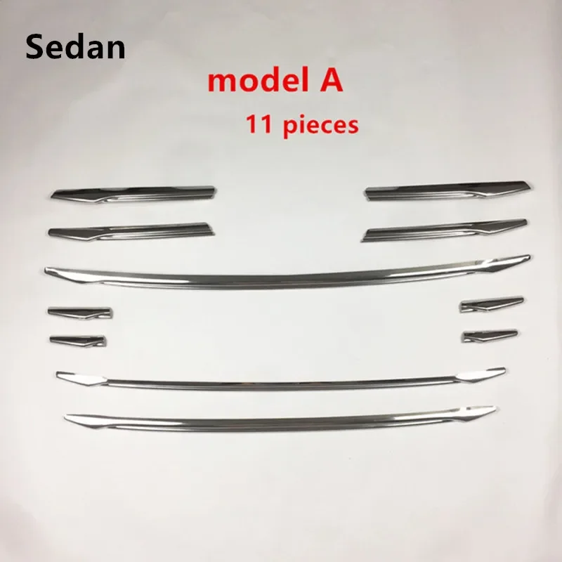 Car Front Grille Cover Decorative Trim Strips For Audi A3 8V Sedan Hatchback Sportback 2014-16 1 set Stainless steel