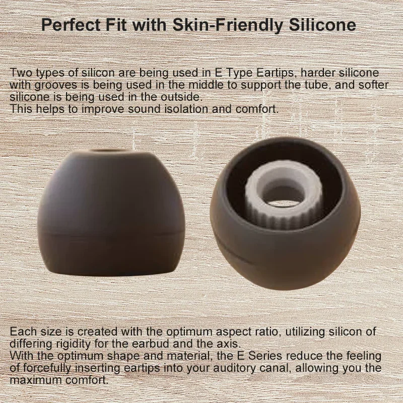 Premium Silicone Type E Eartips Kit with Case and Nozzle Adaptor