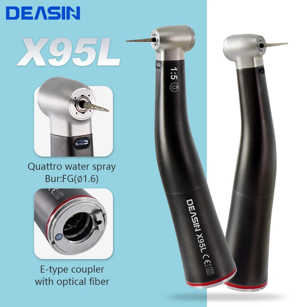 HOT Zahnarztwerkzeuge Dental Red Ring Glasfaser-Winkelstück mit niedriger Drehzahl 1:5 X95L für universellen E-Typ-Motor