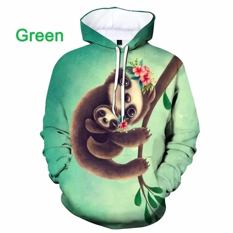 thumbnail image 1 of Sudadera con capucha con estampado 3D de animales perezosos para hombre, sudadera informal de gran tamaño, sudadera con capucha de manga larga para hombre y mujer, ropa de calle, 1 of 5