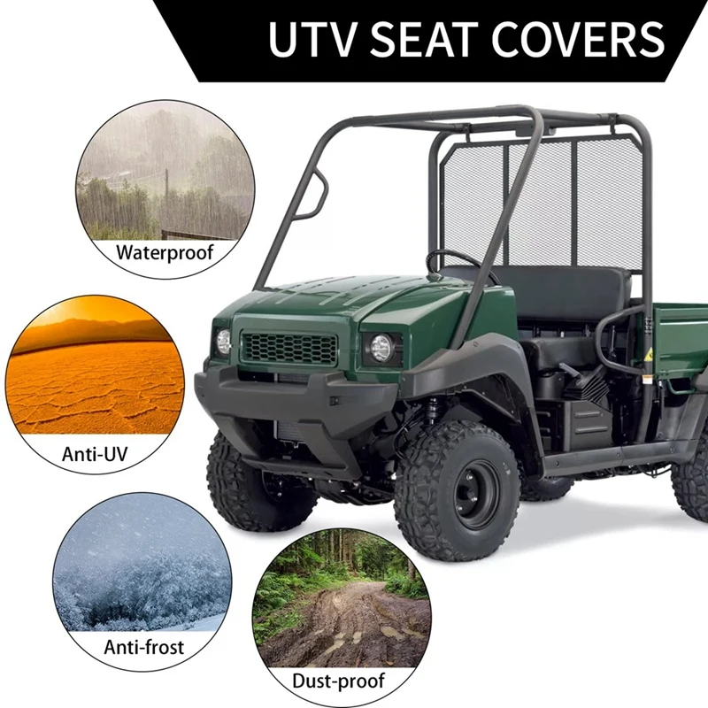 Front Bench Seat Cover For Kawasaki Mule 2500 2510 3000 3010 Waterproof Full Protection UTV Seat Cover