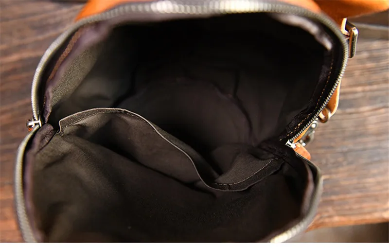 Original Vintage Designer hand gefertigte Echt leder Herren Brusttasche Mode Luxus Outdoor täglich echte Rindsleder Umhängetasche – Detail 16