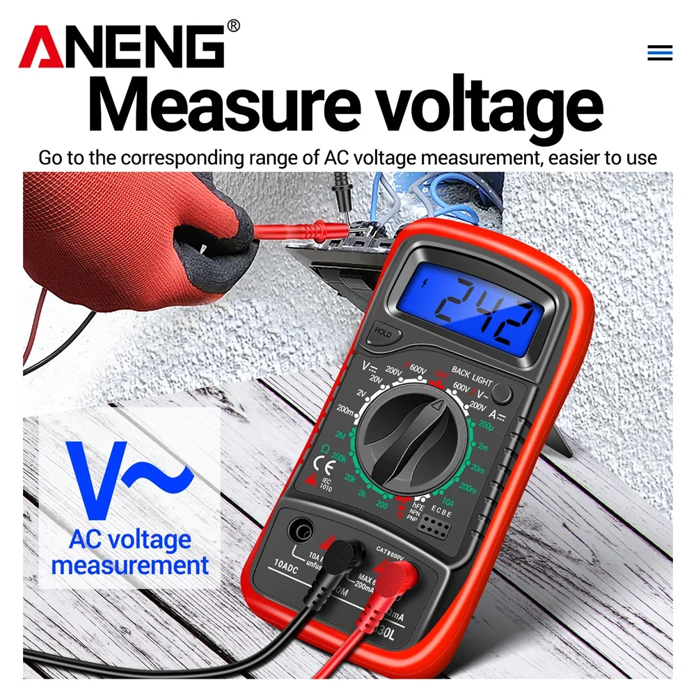 ANENG XL830L Digital Multimeter AC/DC Voltmeter Current Diode Triode Meter Tester Multimetro Resistance Electronic Test