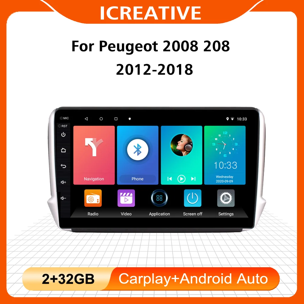 Autoradio For Peugeot 2008 208 2012-2018 Radio 2 Din Android Stereo Screen  Car Multimedia Player Navigation Carplay Android Auto - AliExpress