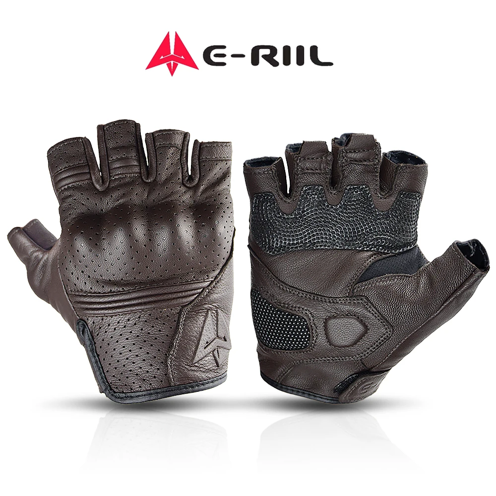 GUANTI IN PELLE UOMO COMFORT MEZZE DITA PER MOTO