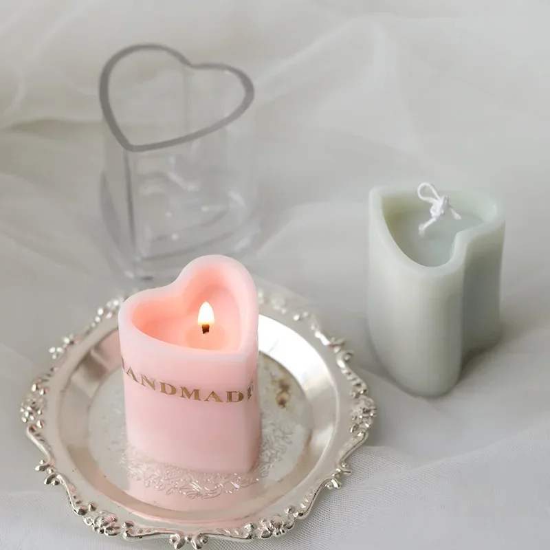 Candle Mold Mould New Plastic Heart Candle Making DIY Pillar Supplies