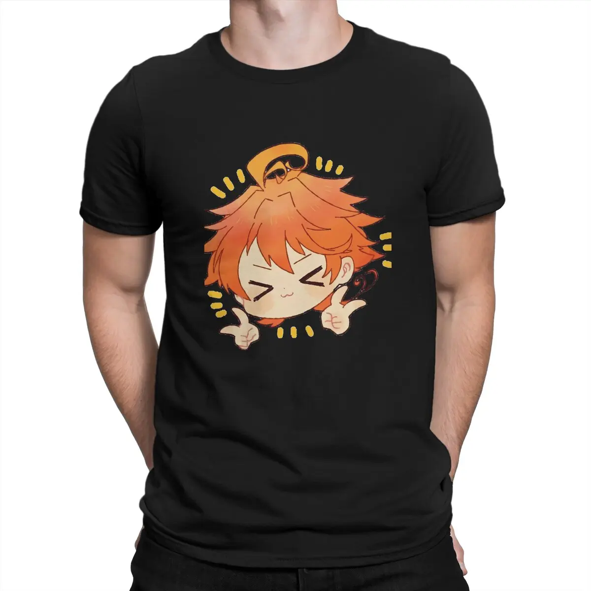 

Kawaii Emma Anime The Promised Neverland Men T Shirt Fibre Fashion Crewneck Polyester TShirt Harajuku