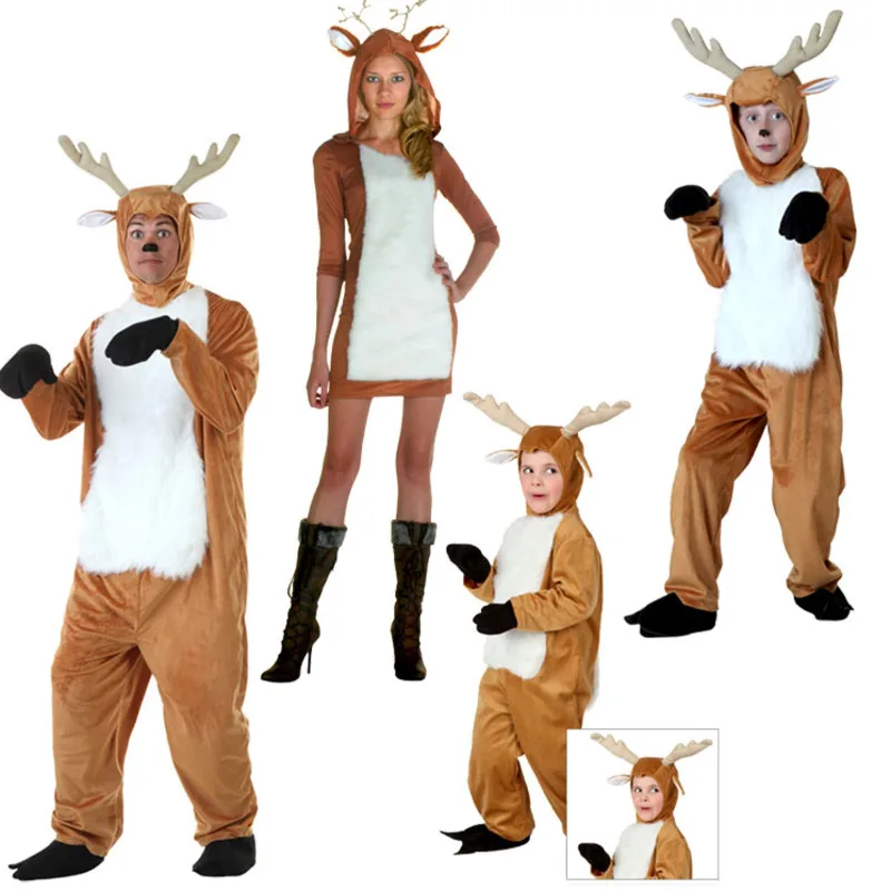 

Halloween Cosplay Children's Day Cosplay Adult Children Boy Girls Reindeer Costumes Sika Deer Jumpsuit Elk Parent-child Costumes