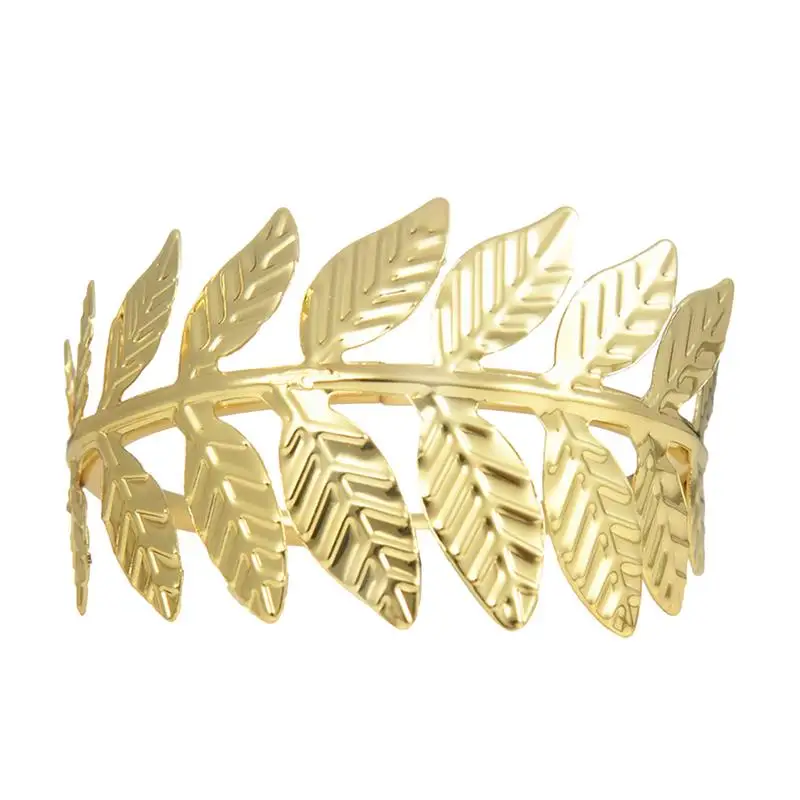 

Napkin Ring Holders Gold Table Cloth Elegant Wedding Napkin Rings Metal Simulated Leaves Simple Design For Cocktail Party