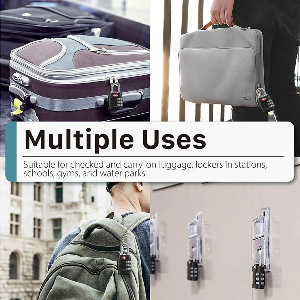 1Pc Combination Lock Travel Suitcase 3 Position Resettable Lock TSA Luggage Duffle Bag Password Locker