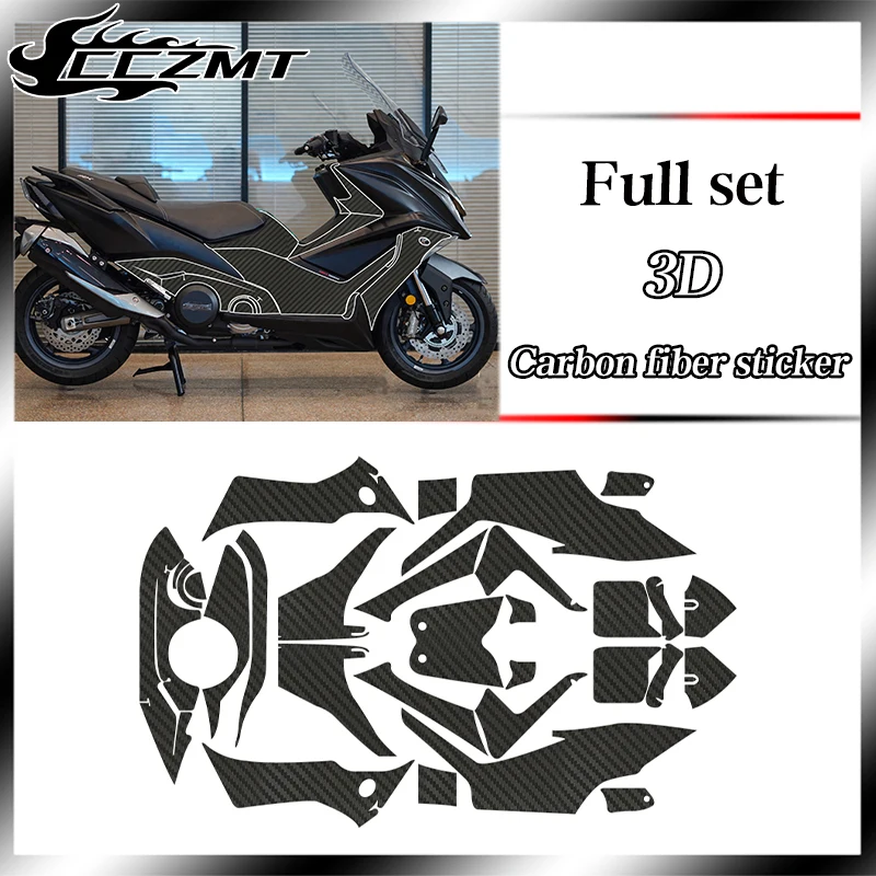 Película protectora 3D para KYMCO AK550, modificación de fibra de carbono, calcomanía de impresión para todo el coche, impermeable y antiarañazos