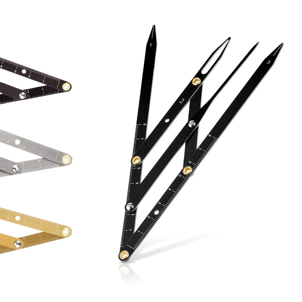 

Stainless Steel Triangle Eyebrow Measurement Ruler Permanent Makeup Stencil Golden Ratio Caliper Divider Makeup Tools