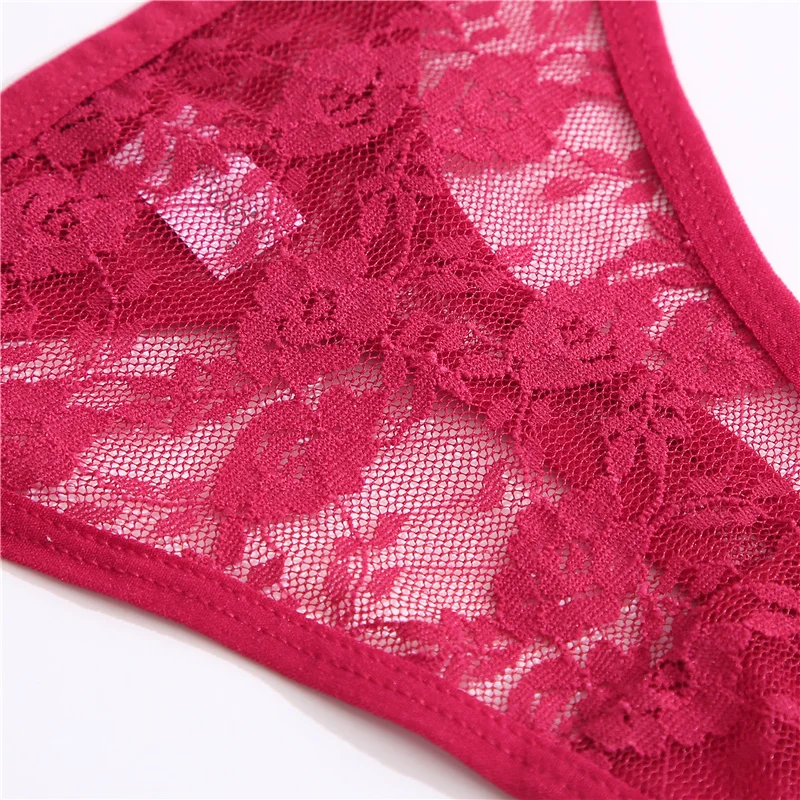 Sexy Lace G String Tanga para Mulheres, Calcinha de Cintura Baixa, Cuecas Femininas Monocromáticas, Perspectiva Cueca, Íntimos, Novo, M-XL