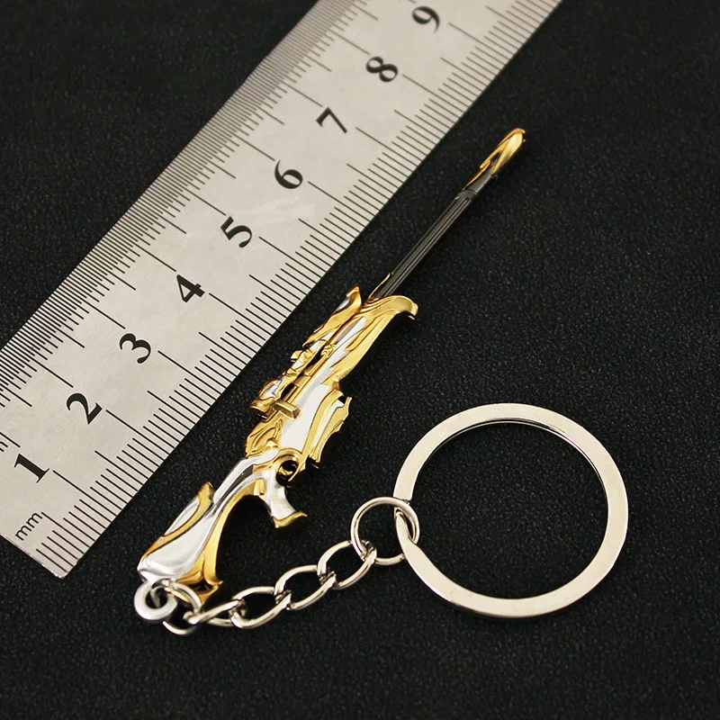 Valorant Weapon Forsaken Gold Operator Keychain 8cm Alloy Metal Game Peripheral Samurai Sword Weapon Model Gifts Toys for Boys 5