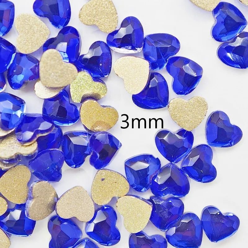 Großhandel 6 mm V-förmiges Herz mit flacher Rückseite, Nagel-Strassstein, speziell geformte Kristalle, Nagelkunst-Steine, 3D-personalisierte Dekoration – Detail 3