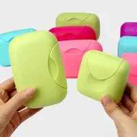 Portable Travel Soap Box Container Bathroom Acc Home Plastic Soap-Boxes with Cover Small/big Sizes Candy Color Soaps Dish Holder 2