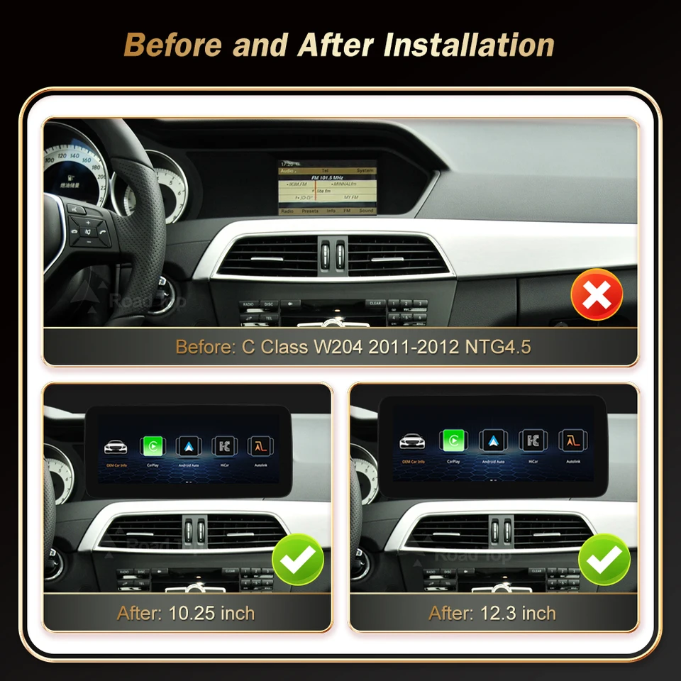 AUTOABC 12.3 Wireless CarPlay & Android Auto Screen for Mercedes NTG 5.0 (GLA, CLA, GLC AUTOABC 12.3 Wireless CarPlay & Android Auto Screen for Mercedes NTG 5.0 (GLA, CLA, GLC