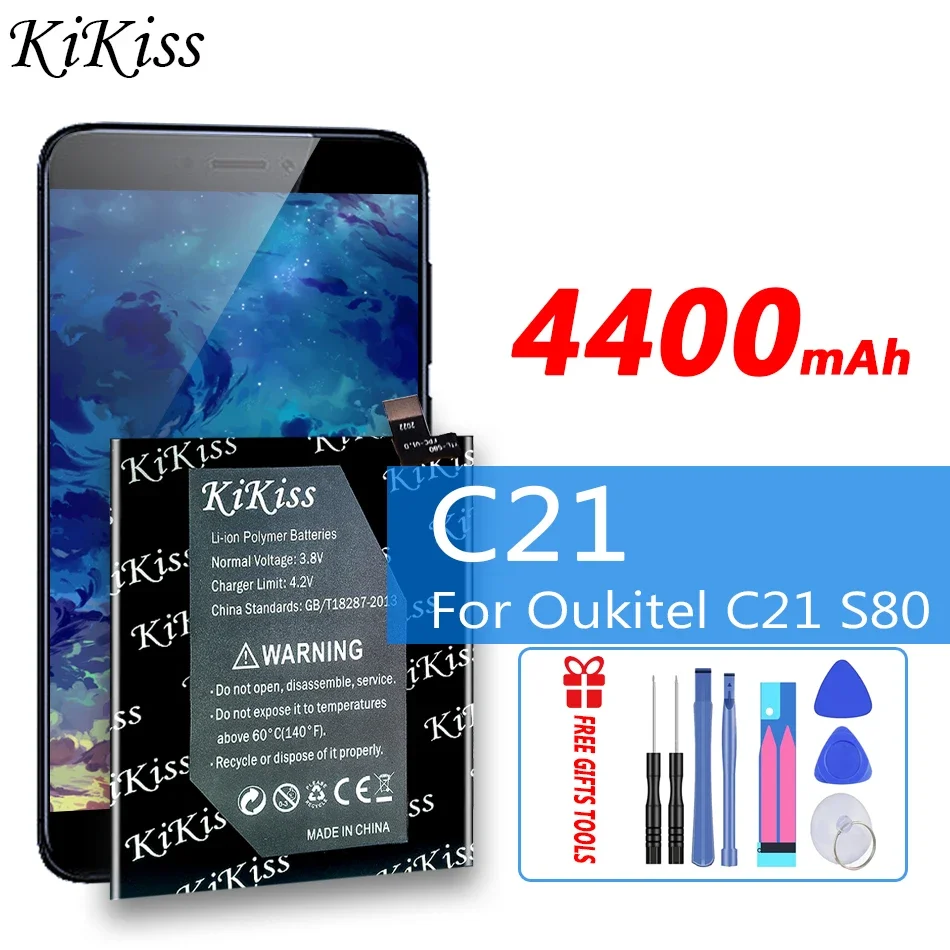 

KiKiss 4400mAh Rechargeable Battery C21 For Oukitel C21 S80 Smartphone