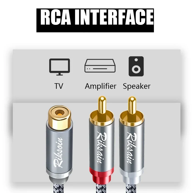 RCA Y 스플리터 RCA 암에서 2RCA 수 오디오 케이블, 듀얼 RCA 수 스테레오 코드, 자동차 오디오 서브우퍼 TV CD 플레이어 홈 시어터용