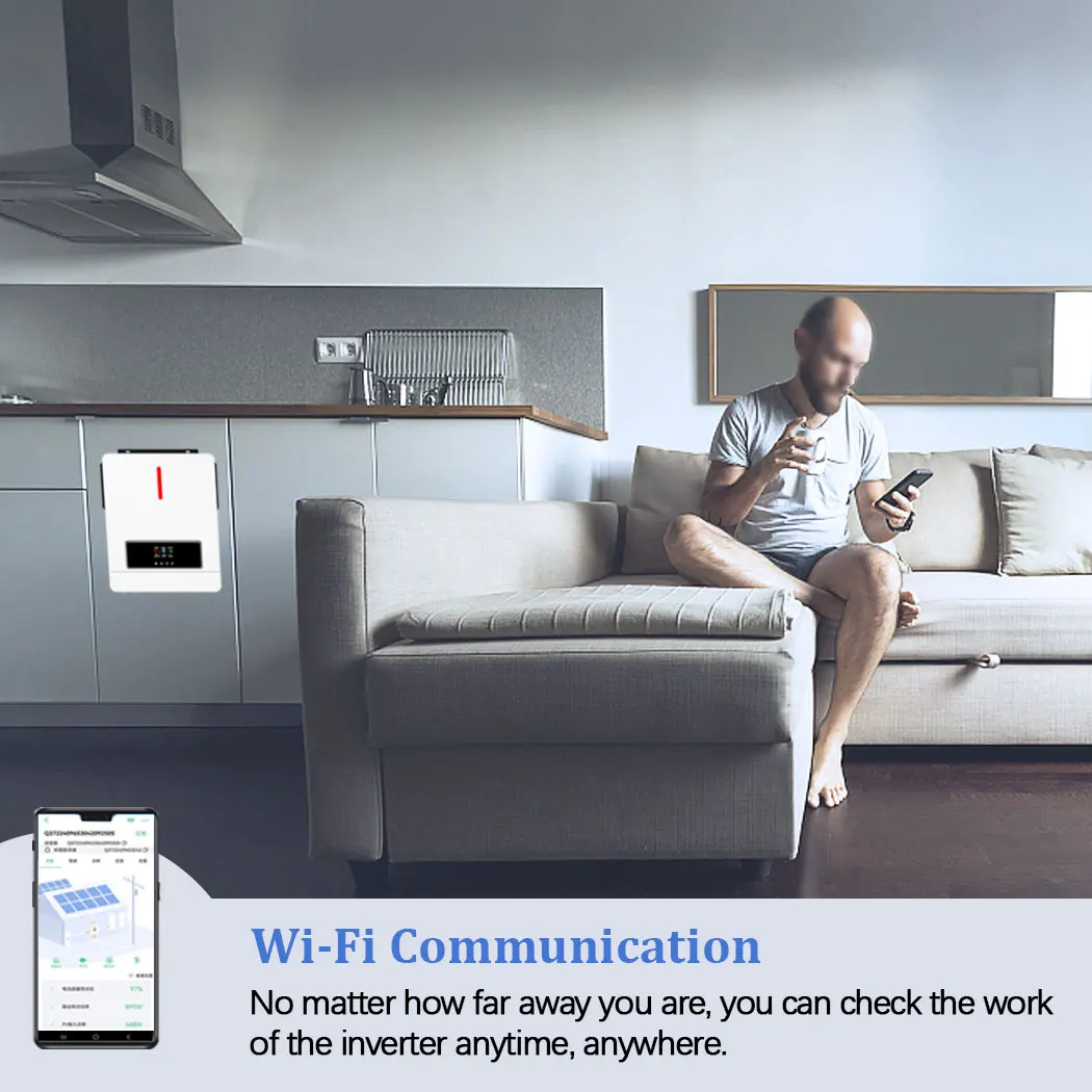 Y & H MPPT 하이브리드 태양광 인버터, AC 220V, 4.2KW, DC 24V, 이중 부하 입력 120A 태양광 충전기, 최대 PV 전력 6200W 입력