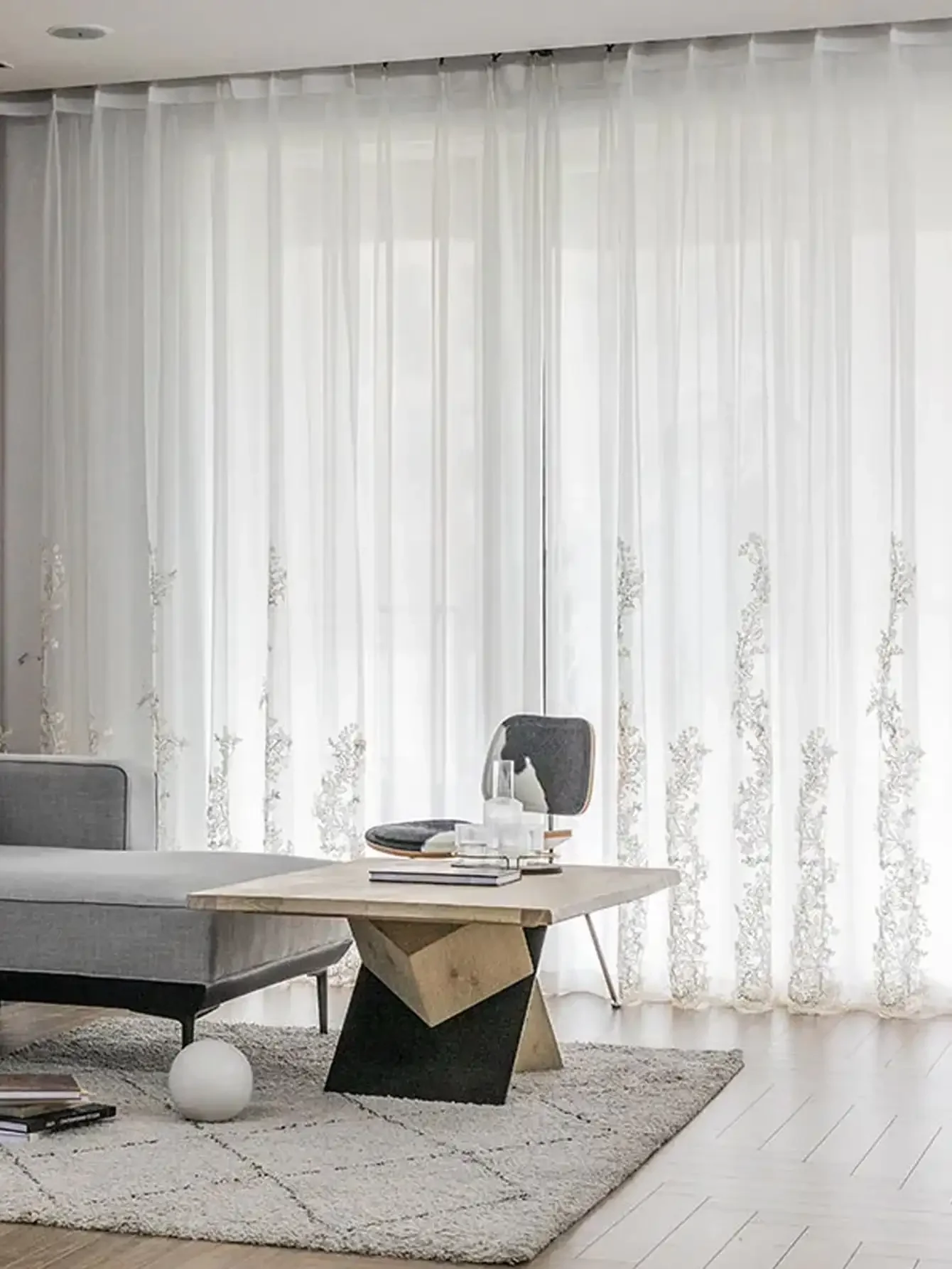 Embroidered Beautiful Princess Gauze Curtain 1PC Curtains for Living Room 4
