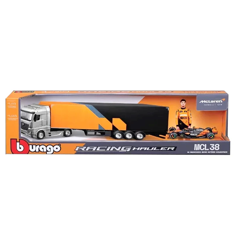 트럭 Bbugo 1:43 F1 운송 Ferrari Sf24 Mercedes-Amg W15 Mclaren Mcl38 레이싱 홀러 합금 미니어처 다이캐스트 모델 완구