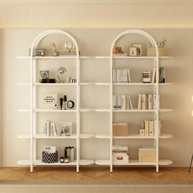 Nordic Bookcases Display Storage Shelves Minimalist Living Room Closet Floor Bookshelf White