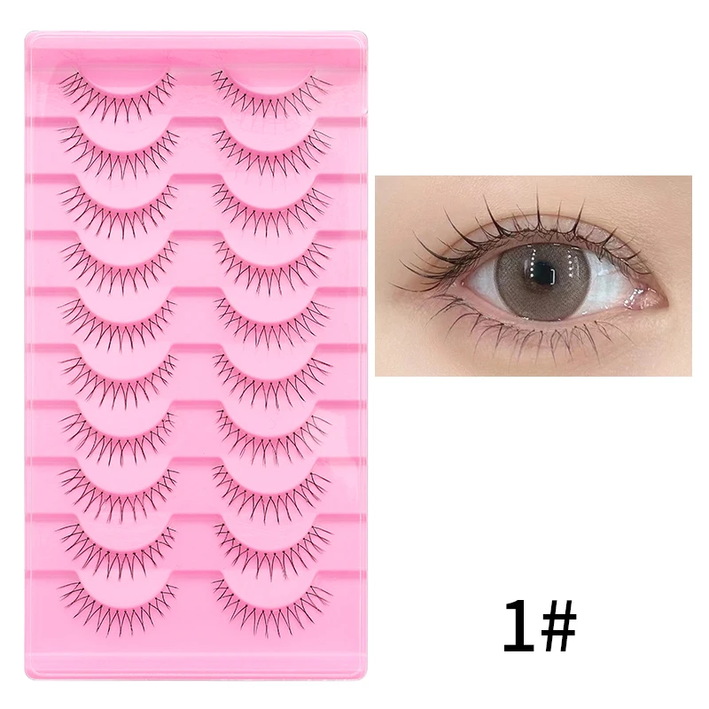 Dramatic Cat Eye Winged False Eyelashes - 10 Pairs with Clear Band