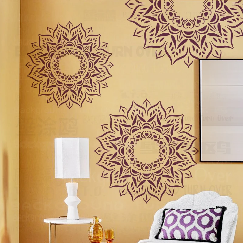 40cm - 80cm Stencil For Painting Wall Decorative Template Furniture Makers Decor Big Large Mandala Ceiling Round Exotic S373