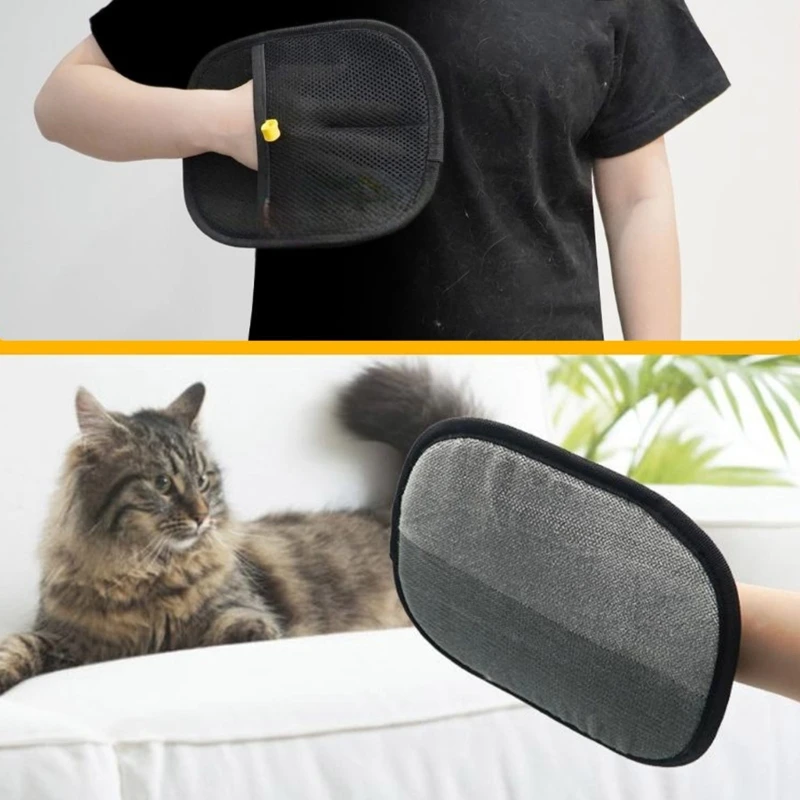 MultiPurpose Double Side Pet Gloves for Grooming and Home Cleanliness Hair Removal Brush Gloves for Clothes Hair Remove D2RD