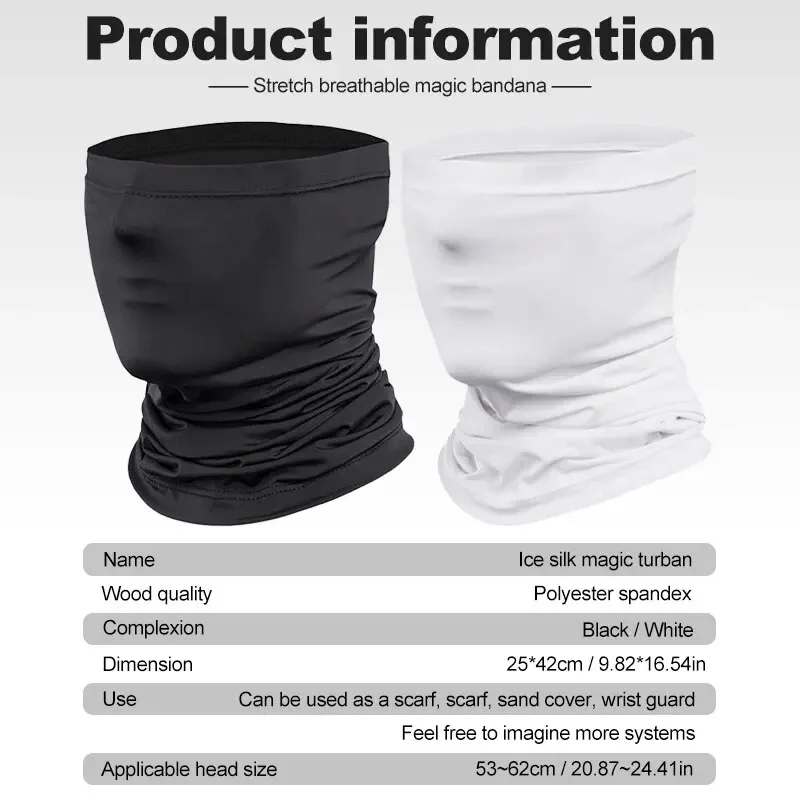 Cycling Face Mask Ice Silk Sweat-Absorbing Breathable Fishing Training Sport UV Face Scarf Neck Gaiter Summer Face Bandana