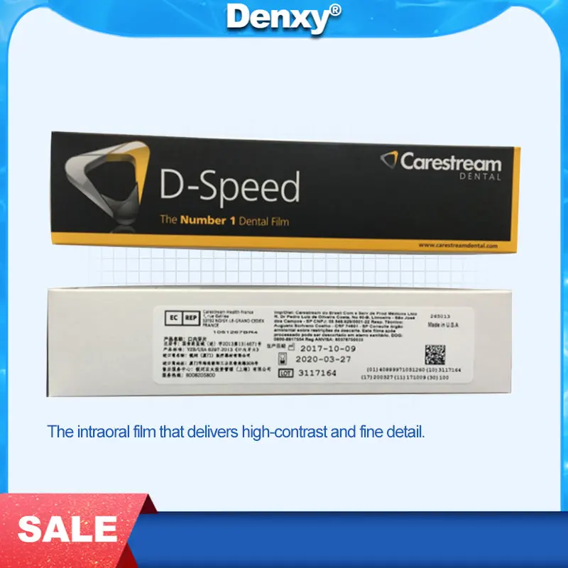 

100pcs/Box Good Quality Dental X Ray Film Kodak D-Speed Carestream Intraoral Film for Dental Clinic
