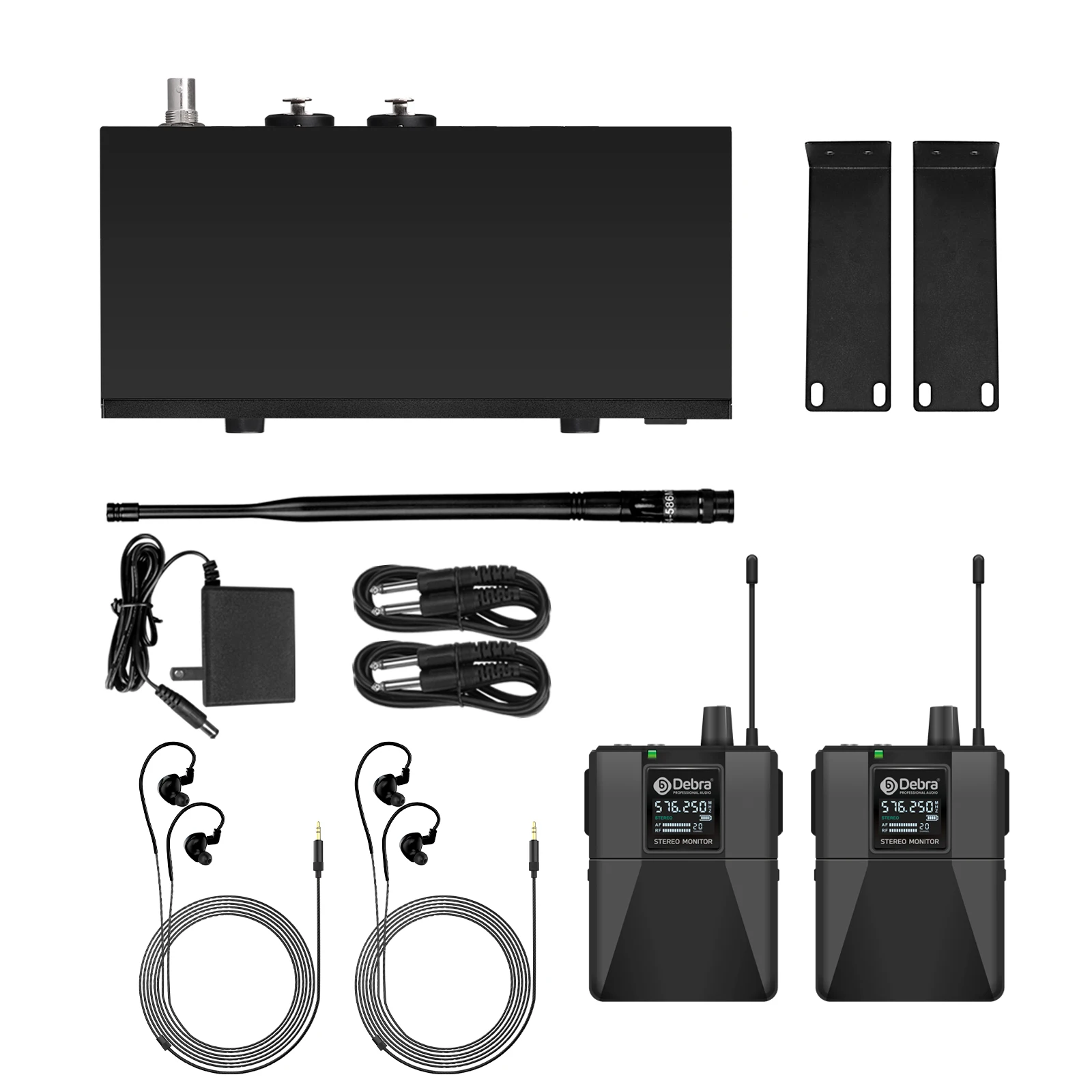 Debra ST-102 Stereo In-Ear Wireless Monitoring System Professional 530~580MHz Fr